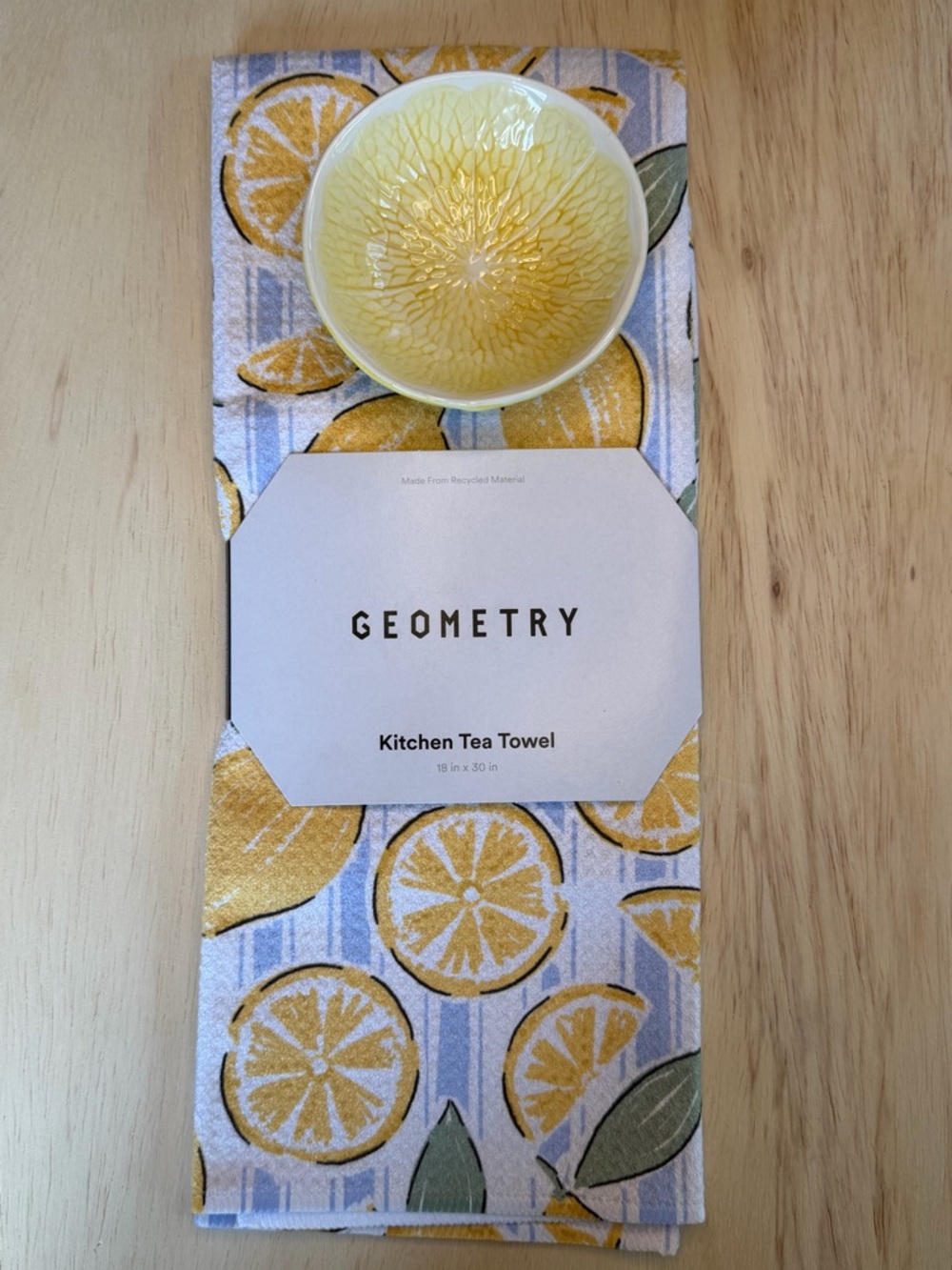 NWT Lemon Print Kitchen Tea Towel - Yellow
